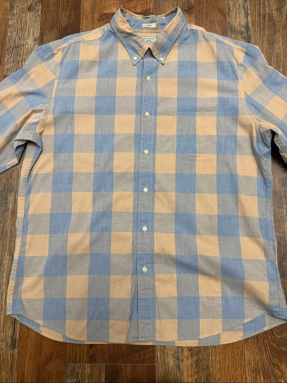 J.Crew Secret Wash Stretch Slim Fit Buffalo Plaid Button Down Shirt XL